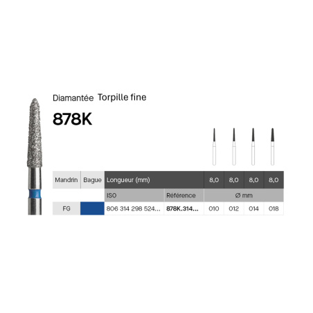 GZ BURS- Multilayer Diamonds Torpedo tapered 878K- x5