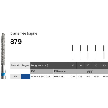 GZ BURS- Multilayer Diamonds Cylindrical torpedo 879- x5