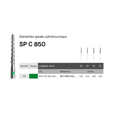 GZ BURS- Multilayer Diamonds Round end taper SP850- x5