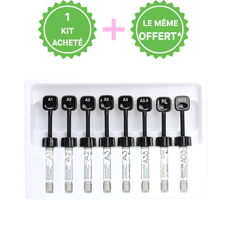 SPIDENT - EsCom 250 Light-cured restorative hybrid composite resin - Syringe Kit