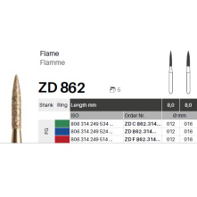 GZ BURS - ZD Diamonds Flame ZD862- x5