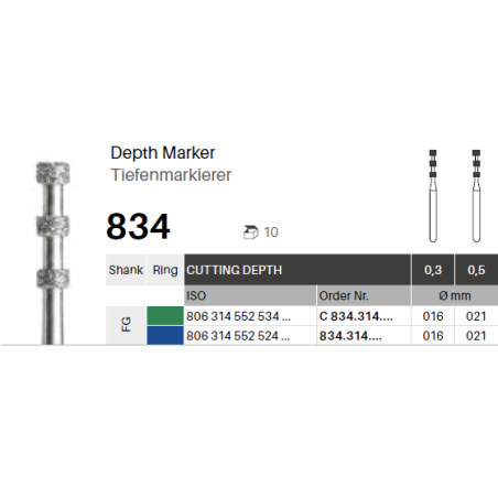 GZ Fraise marqueur profondeur 834- x5