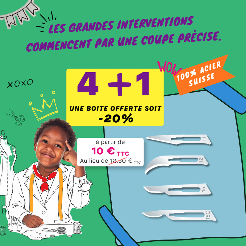 KIATO Plus - Lames de bistouri chirurgicales en carbone stérile (100 pcs) KIATO Plus - Lames de bistouri chirurgicales en carbone stérile (100 pcs)