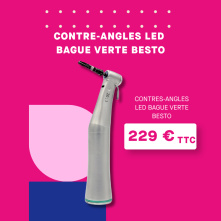Contre-angle bague verte implantologie ratio 20:1 lumière LED - BESTO