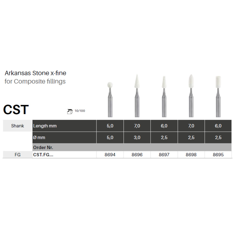 Arkansas Stone xfine burs for Composite Fillings
