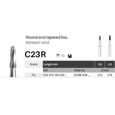 GZ BURS - Tungsten carbide Crown cutter C23R- x5