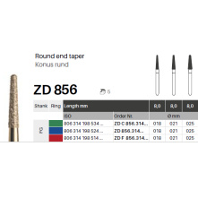 GZ BURS - ZD Diamonds Long round end tapered ZD856- x5